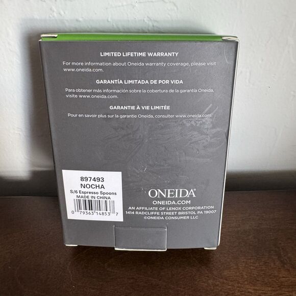 Oneida Espresso Coffee Spoons Glossy Set of 6 Stainless Steel 4” NOCHA New Box - Picture 3 of 6